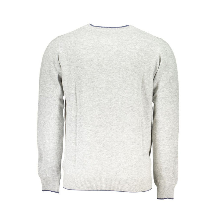 North Sails Gray Crew Neck Sweater with Contrast Details