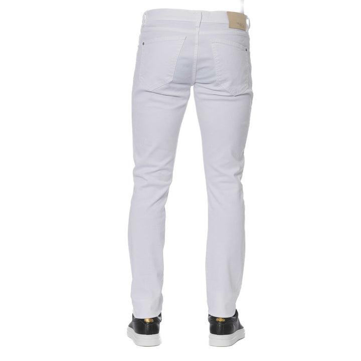 Trussardi Jeans White Cotton Men Jeans