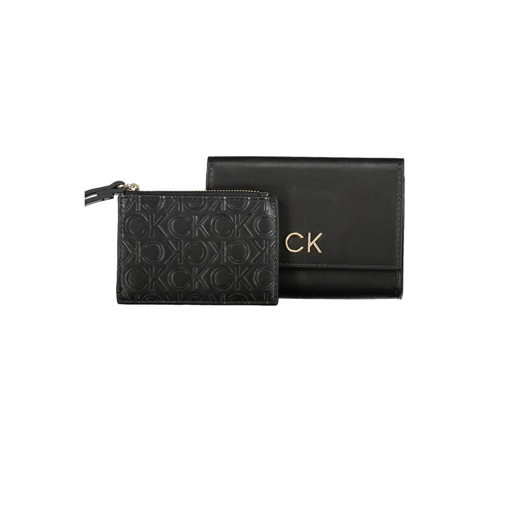 Calvin Klein Sleek Compact Designer Wallet in Black