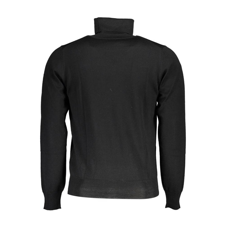 K-WAY Turtleneck Wool Sweater with Sleek Logo Detail