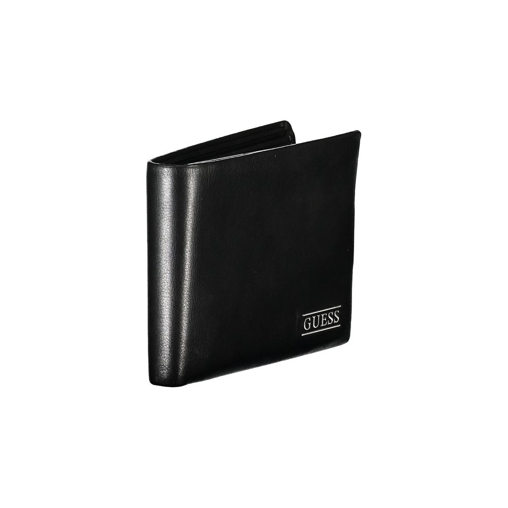 Guess Jeans Sleek Black Leather Bifold Wallet