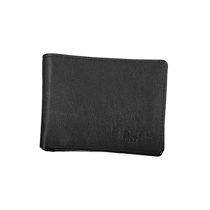 Blauer Elegant Black Leather Dual-Compartment Wallet