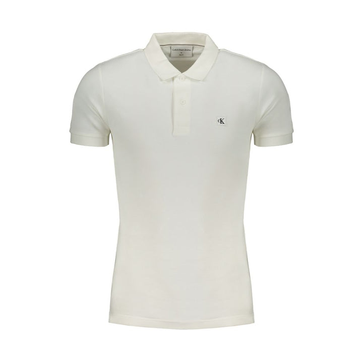 Calvin Klein White Cotton Polo Shirt