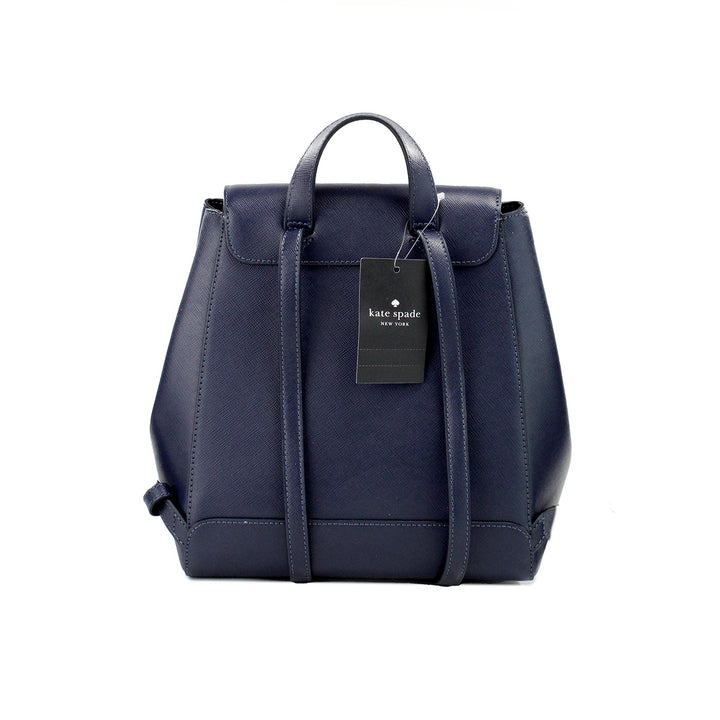 Kate Spade Madison Navy Saffiano Leather Medium Flap Shoulder Backpack Bag