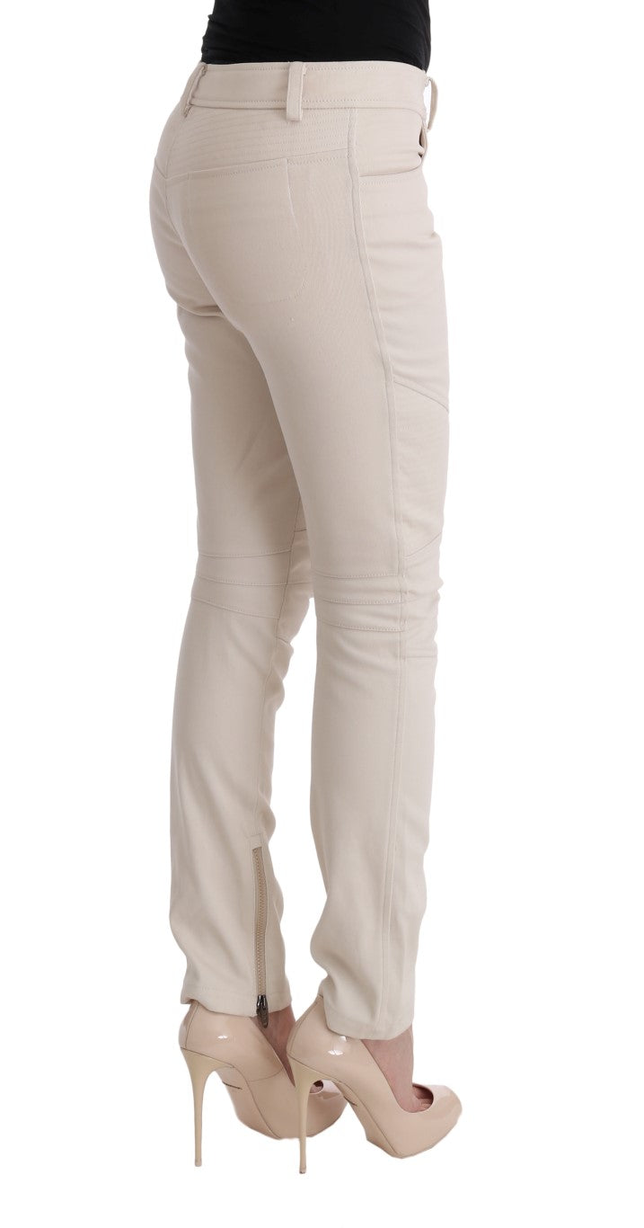 Ermanno Scervino Chic White Slim Fit Denim Treasure