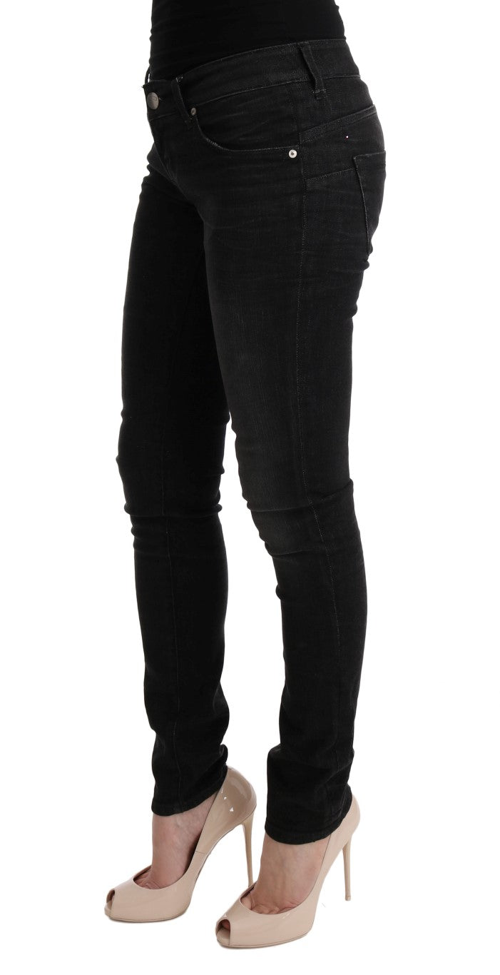 Acht Chic Slim Fit Black Cotton Jeans