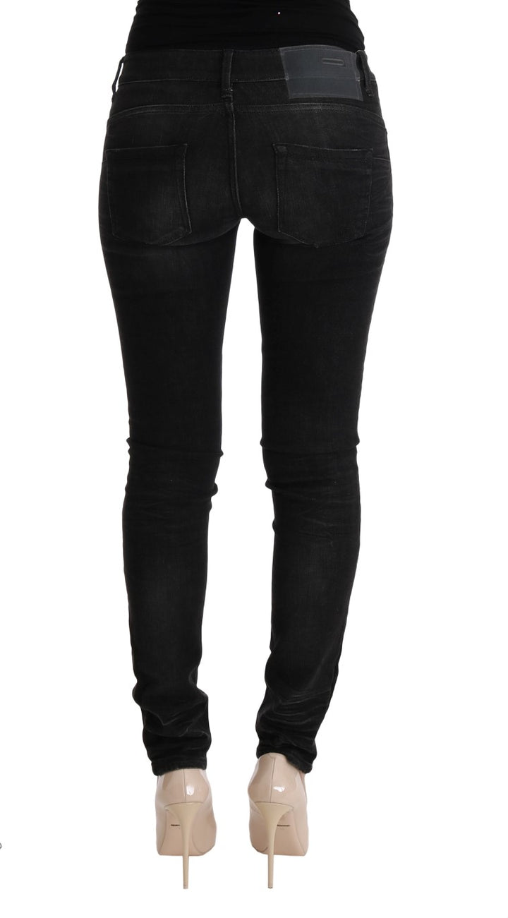 Acht Chic Slim Fit Black Cotton Jeans