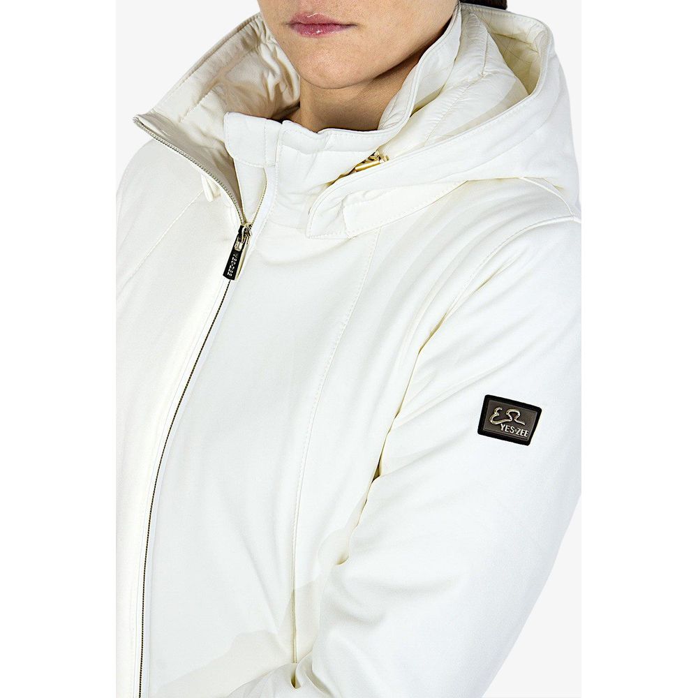 Yes Zee Elegant White Softshell Down Jacket