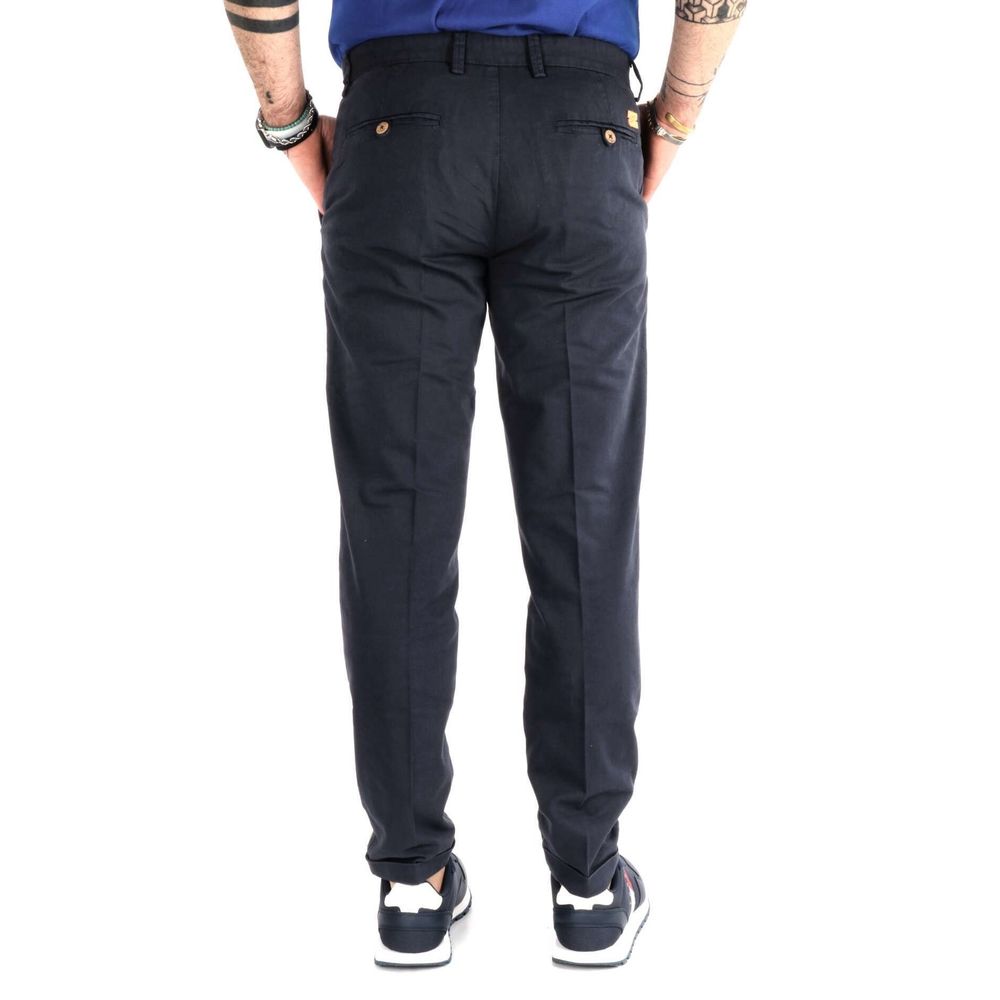 Yes Zee Elegant Cotton Pants in Refined Blue Hue