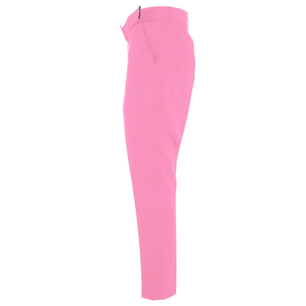 Yes Zee Pink Polyester Women Trouser