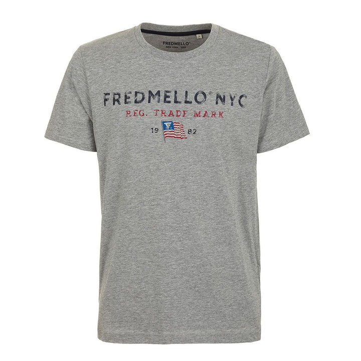 Fred Mello Chic Gray Cotton Blend Crewneck Tee