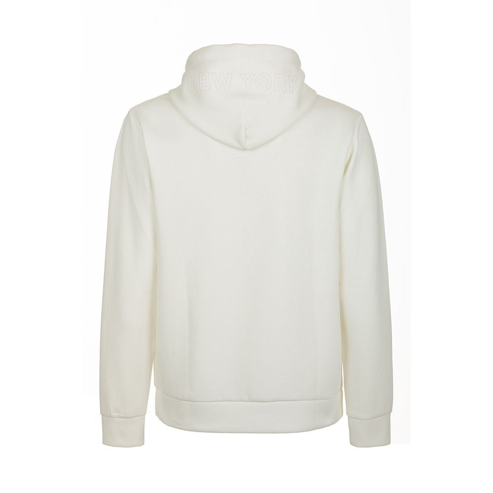 Fred Mello Elegant White Cotton Blend Hoodie