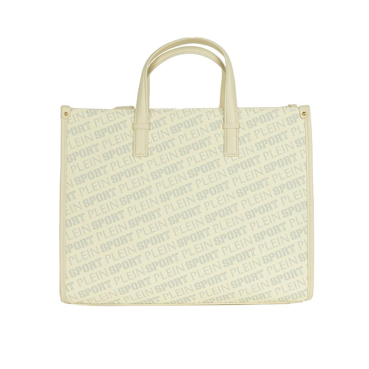 Plein Sport Stunning White Tote Bag with Cross Belt