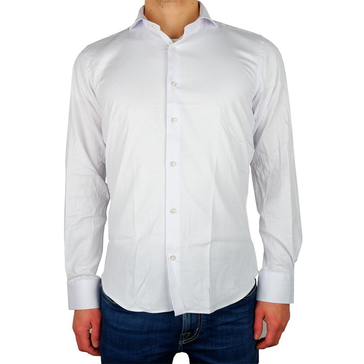 Made in Italy Elegant Milano White Gabardine Shirt