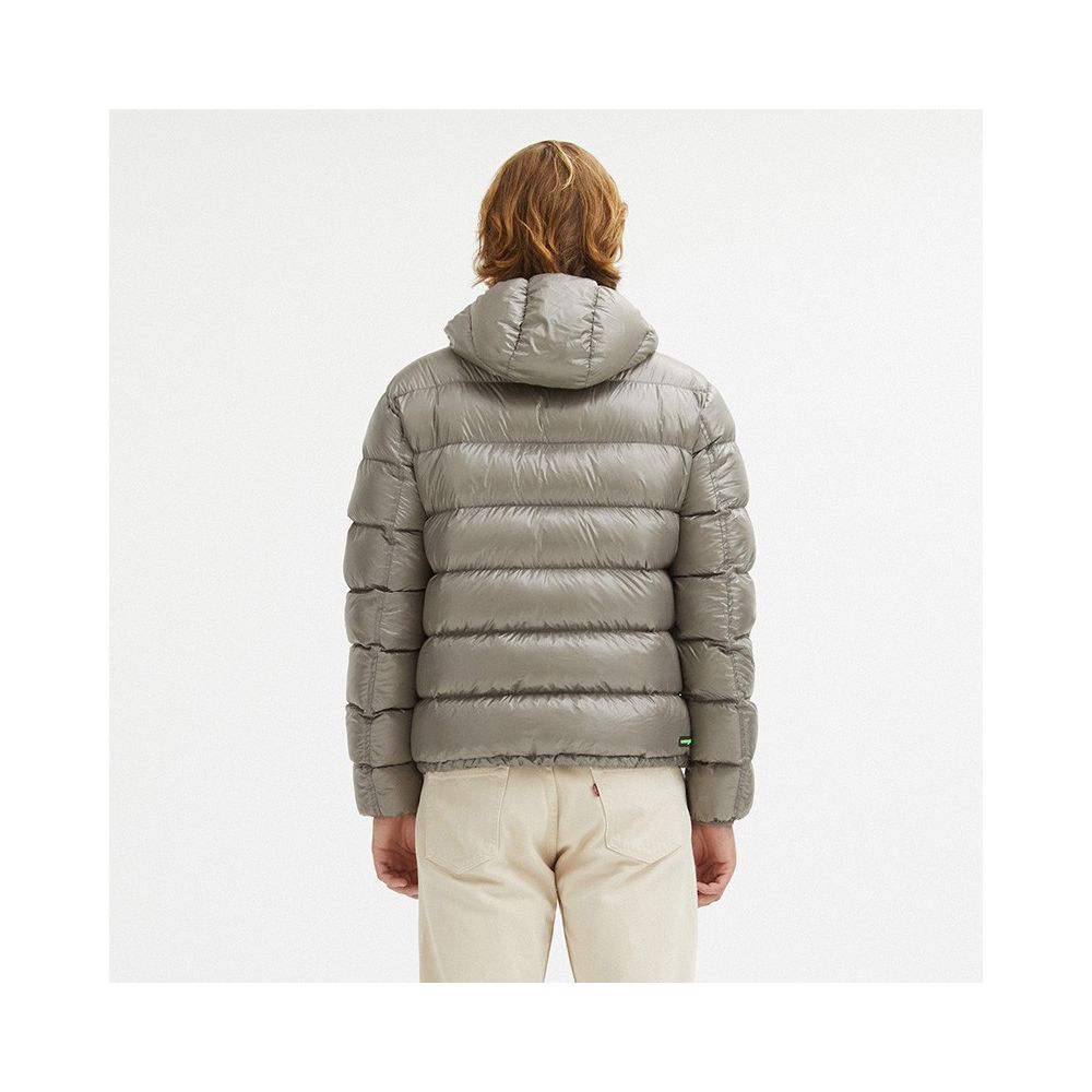 Centogrammi Reversible Hooded Jacket in Dove Grey and Brown