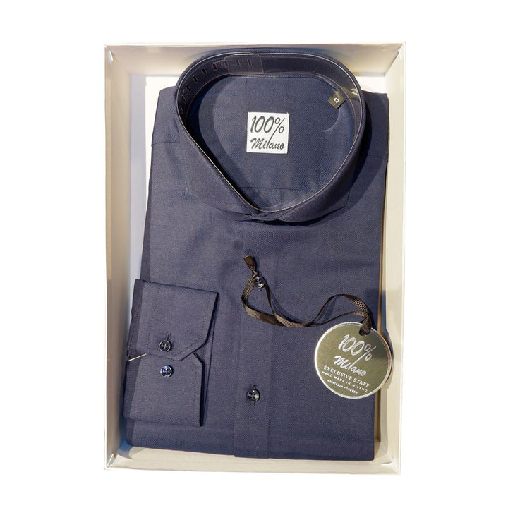 Made in Italy Elegant Blue Oxford Shirt for Men