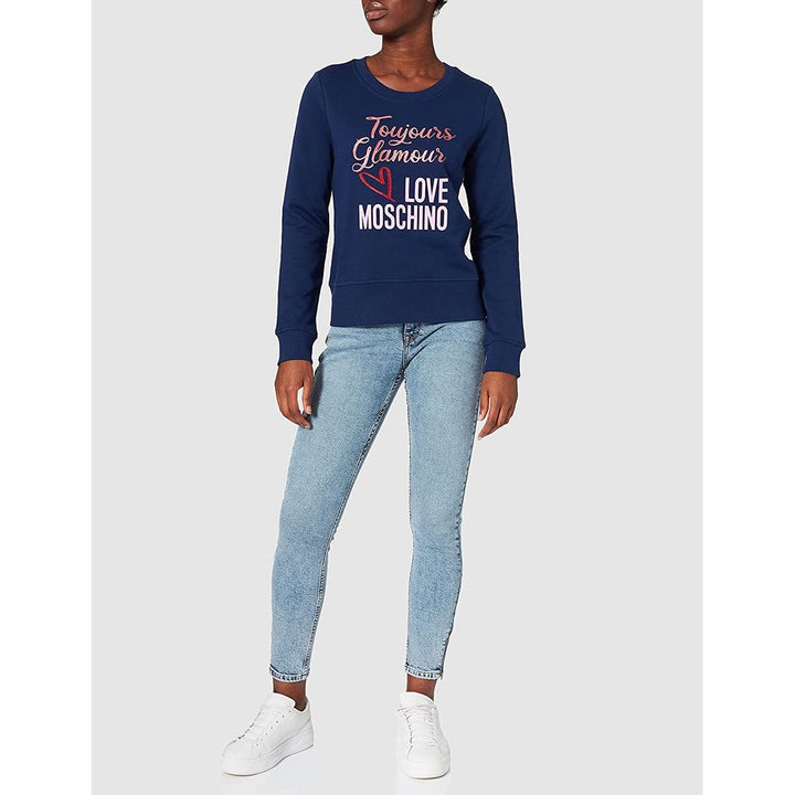 Love Moschino Chic Blue Emblem Sweatshirt