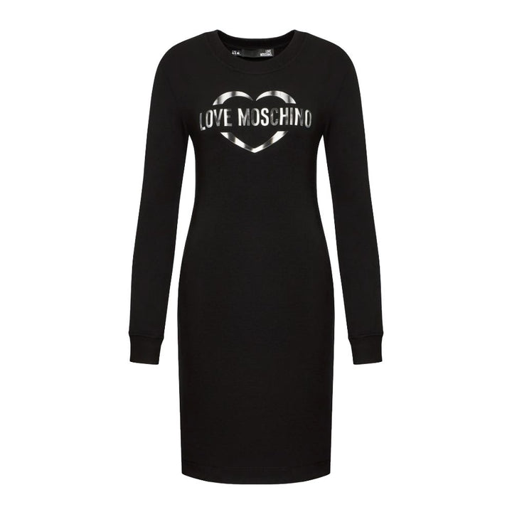 Love Moschino Chic Cotton Blend Logo Dress