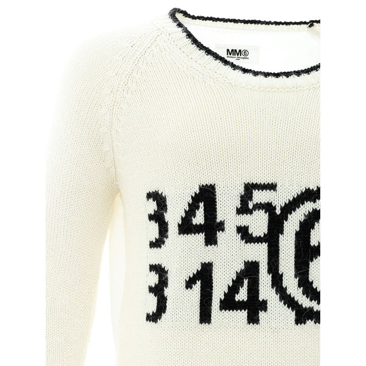 MM6 Maison Margiela Elegant White Cotton Sweater for Men