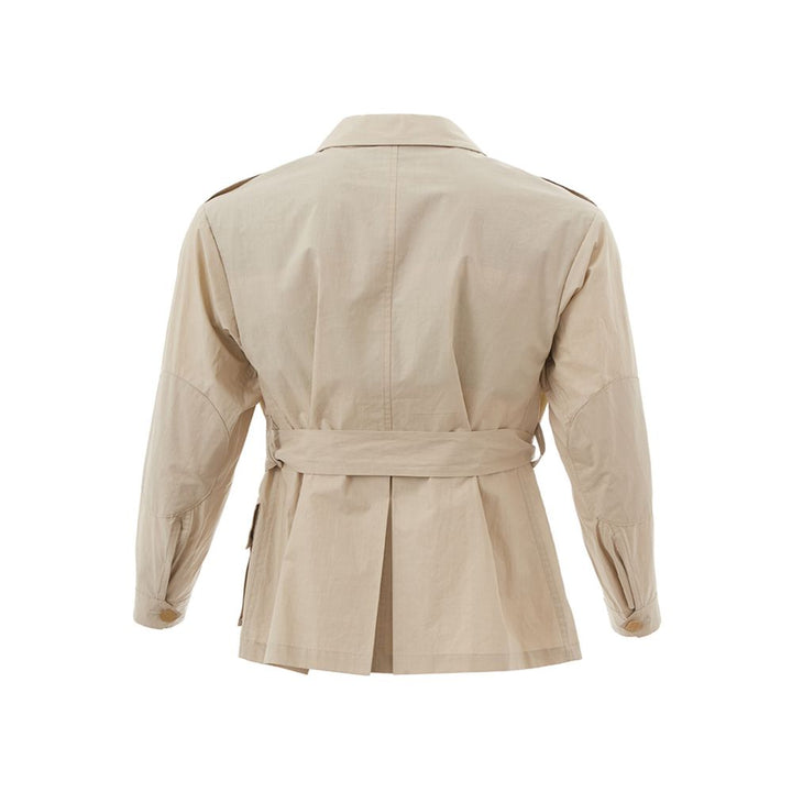 Sealup Elegant Beige Cotton Jacket for Stylish Women