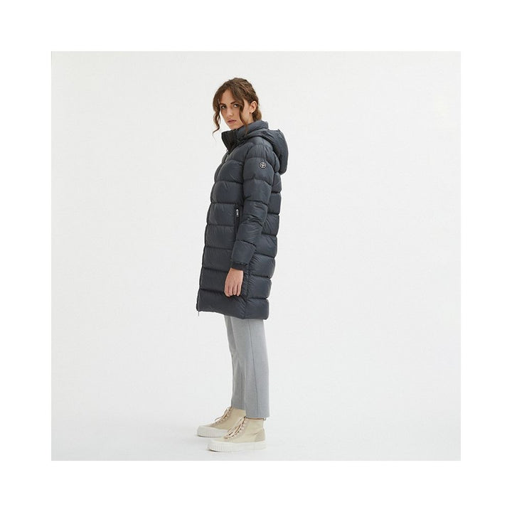 Centogrammi Luxurious Padded Hooded Jacket in Dark Grey