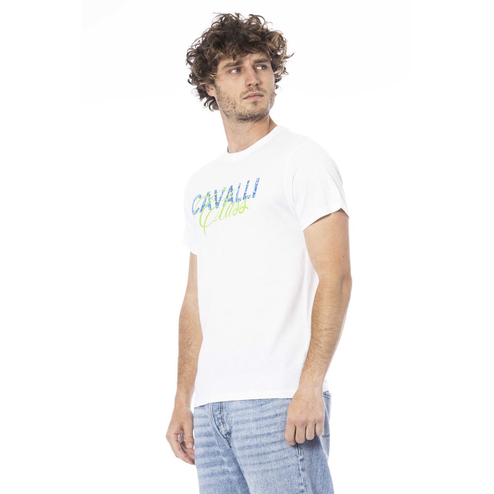 Cavalli Class Male sold T-shirt White Size XL Cotton