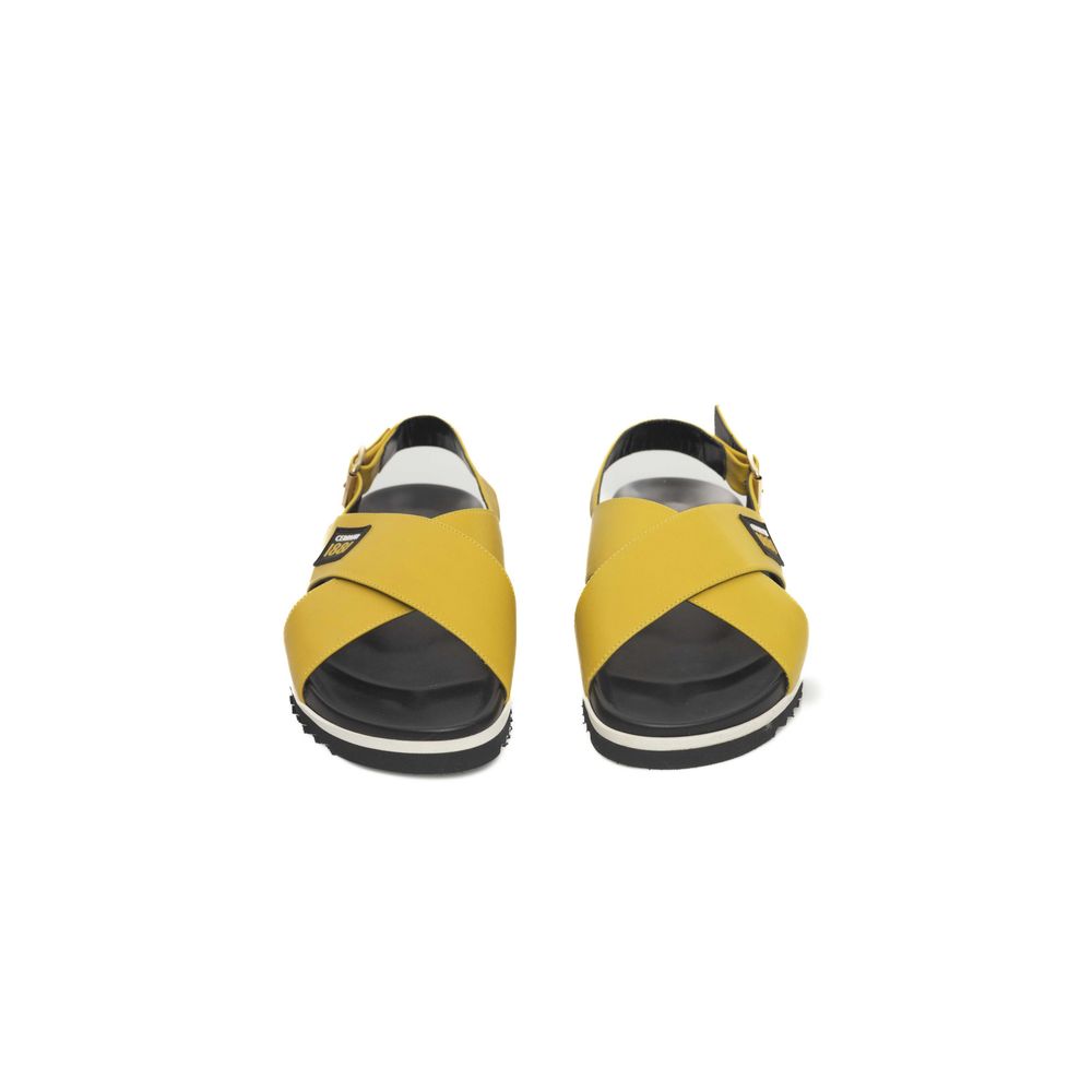 Cerruti 1881 Yellow Leather Women Sandal