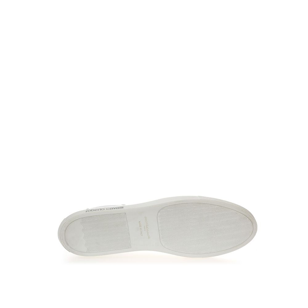 Roberto Cavalli White Leather Sneakers Luxe Footwear