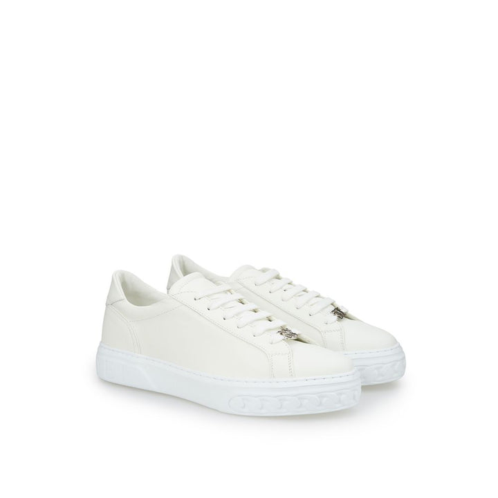 Casadei Sleek White Leather Sneakers