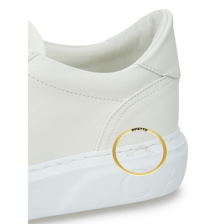 Casadei Sleek White Leather Sneakers