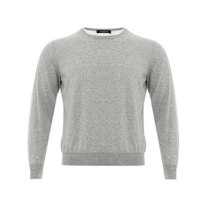 Gran Sasso Elegant Gray Silk-Cotton Sweater