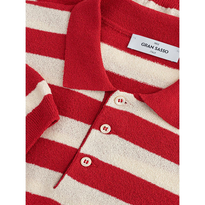 Gran Sasso Elegant Cotton Polo Shirt in Vibrant Red