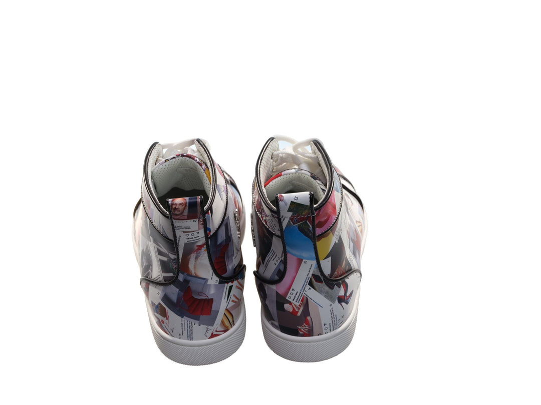 Christian Louboutin Louis Orlato Flat Leather Printed High Top Sneakers