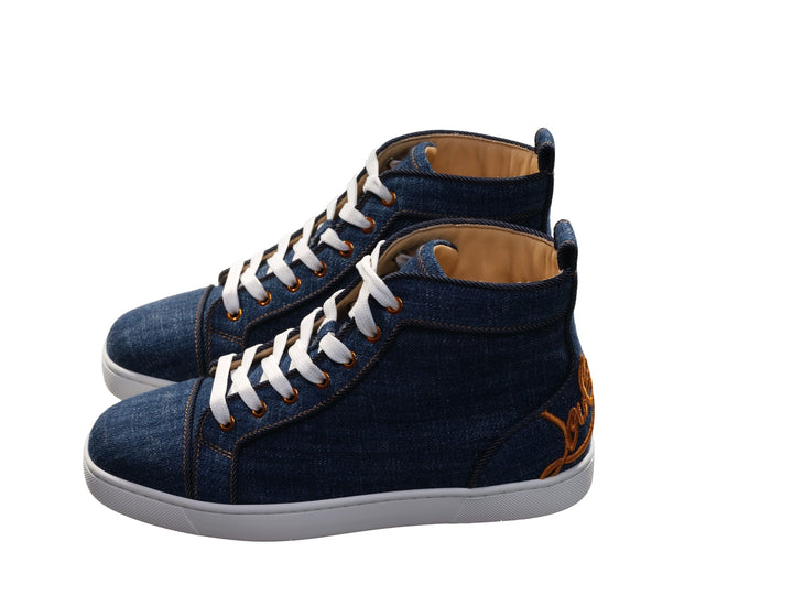 Christian Louboutin Fun Louis Flat Denim High Top Sneakers