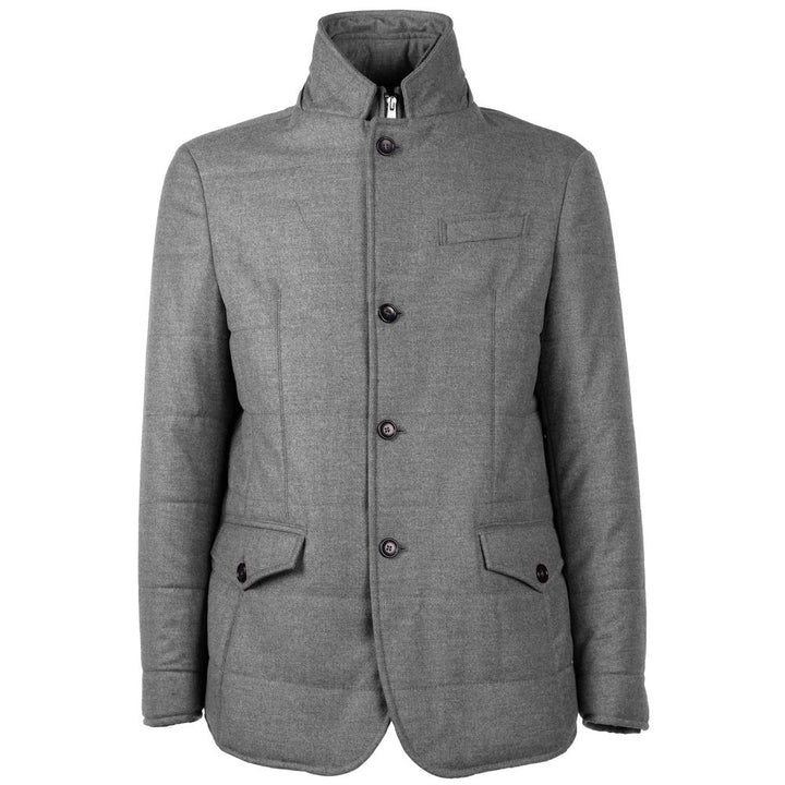 Made in Italy Gray Wool Men Coat