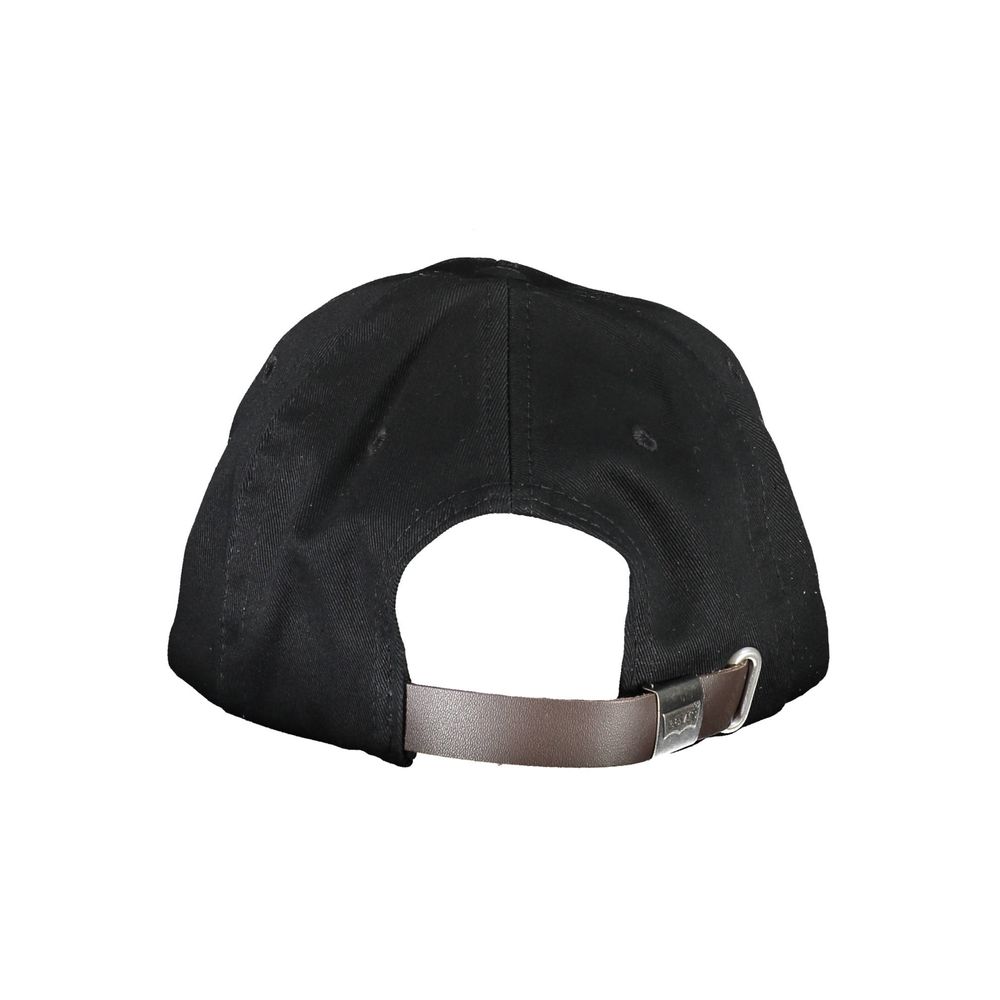 Levi's Sleek Black Cotton Cap with Logo Visor