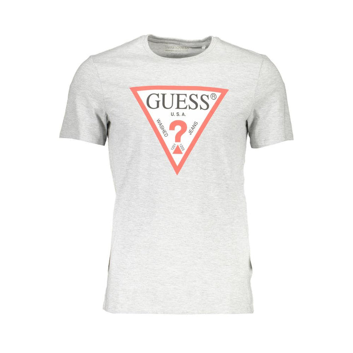 Guess Jeans Chic Gray Slim Fit Logo Tee