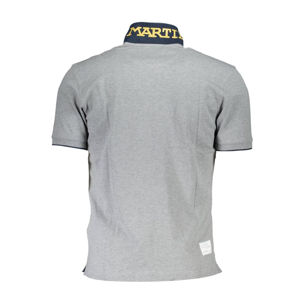 La Martina Elegant Gray Polo with Contrasting Details