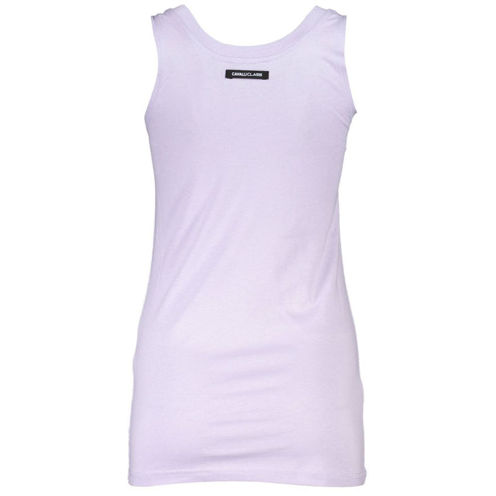 Cavalli Class Elegant Purple Round Neckline Tank Top