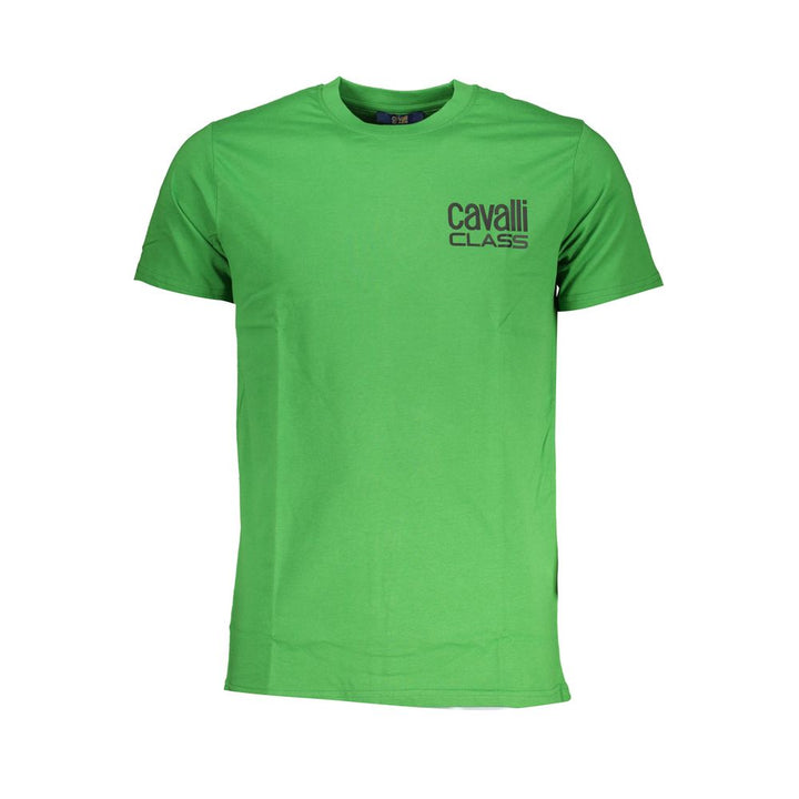 Cavalli Class Green Cotton T-Shirt