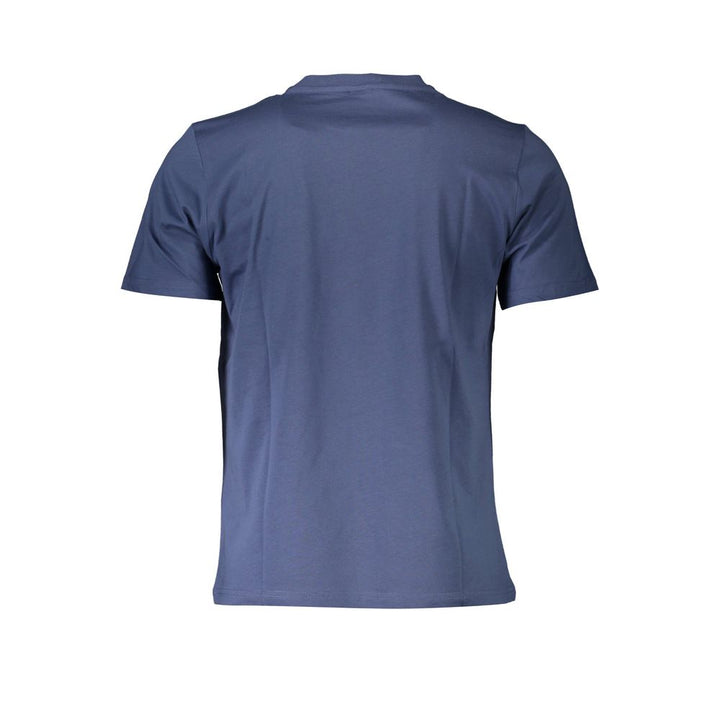 North Sails Blue Printed Round Neck Tee with Logo