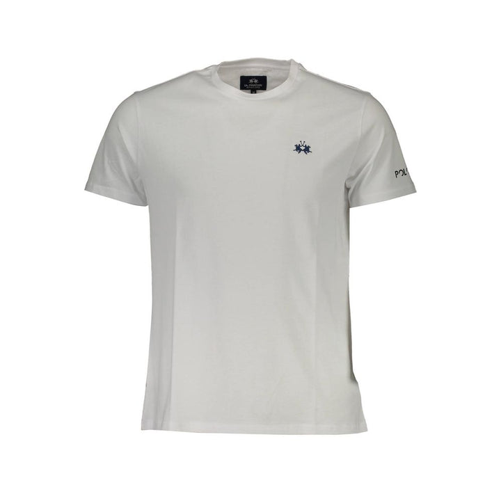 La Martina Embroidered Logo White Tee for Men