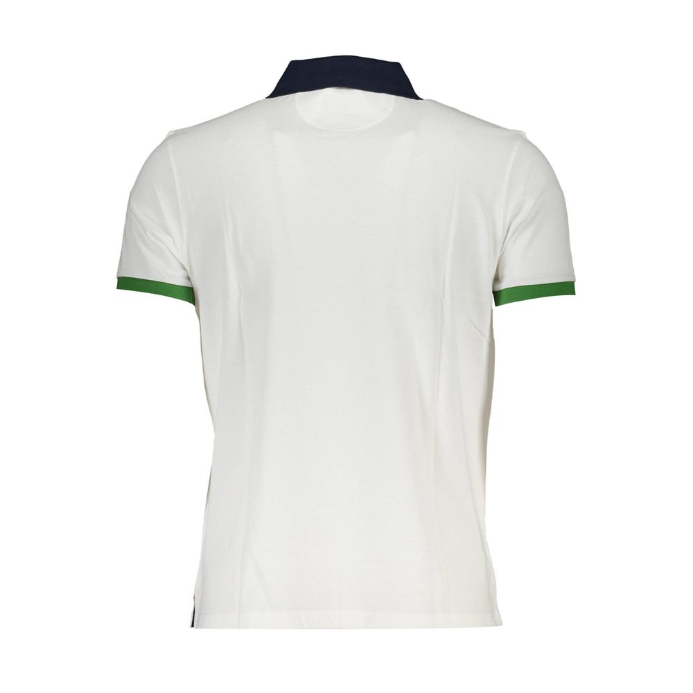 La Martina White Cotton Men Polo Shirt