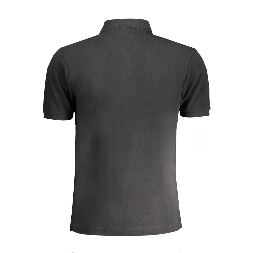 La Martina Black Cotton Polo Shirt