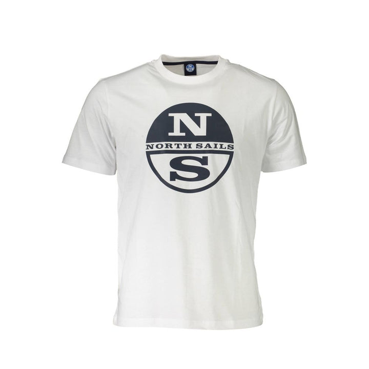 North Sails Crisp White Cotton Tee with Signature Print