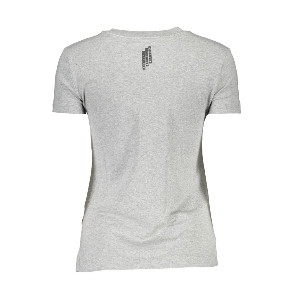 Guess Jeans Chic Gray Crew Neck Logo Tee