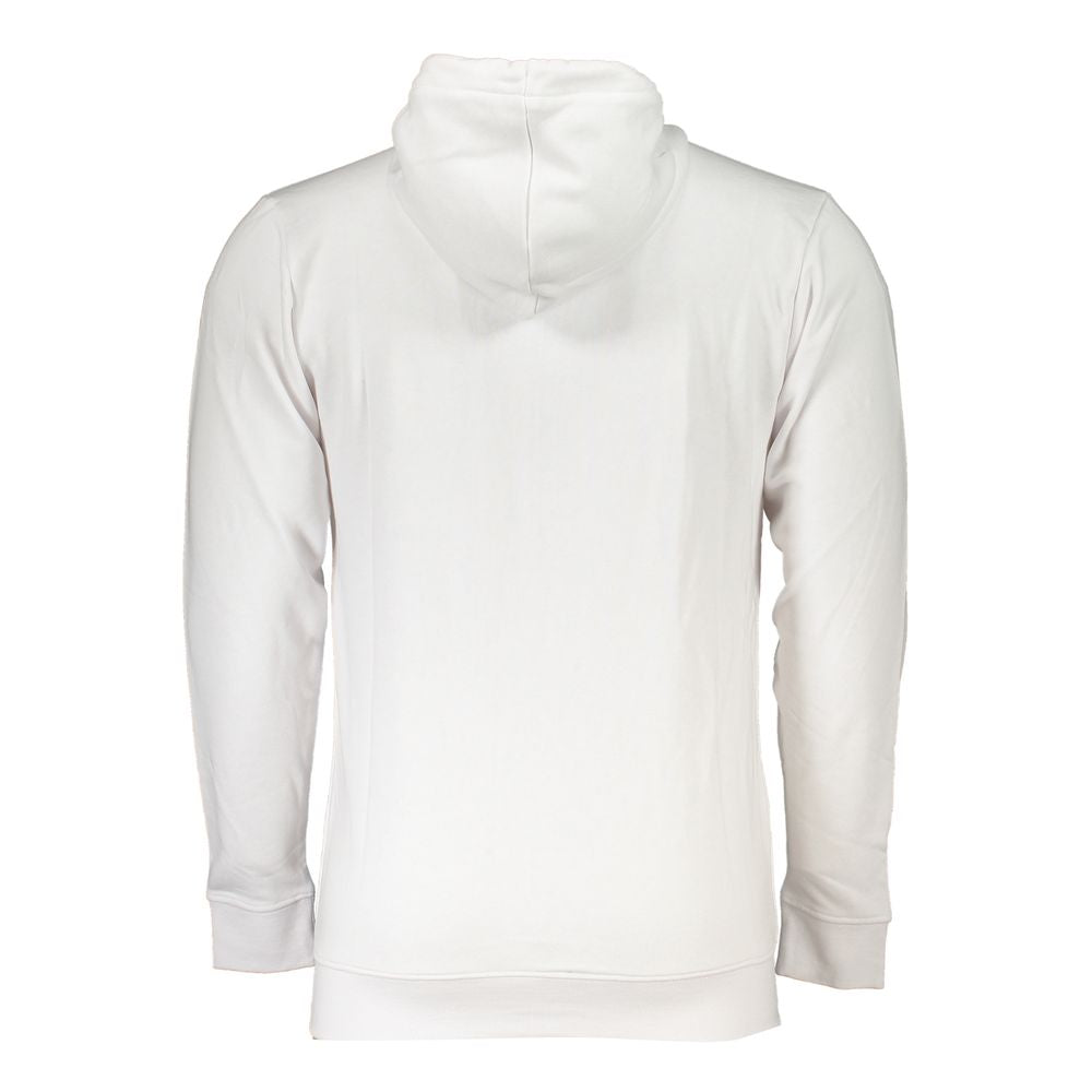 Cavalli Class Elegant White Hooded Sweatshirt with Logo Print