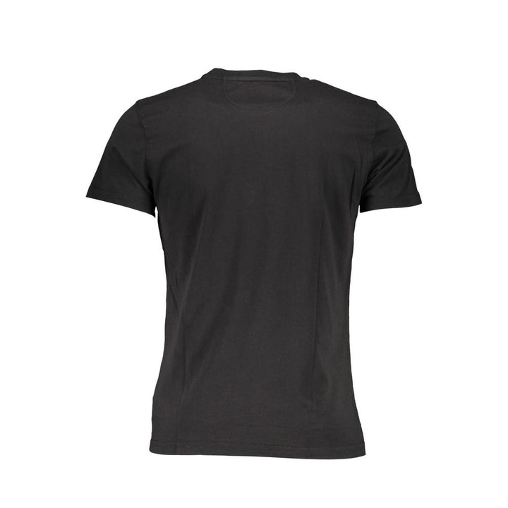 La Martina Elegant Embroidered Black Cotton Tee