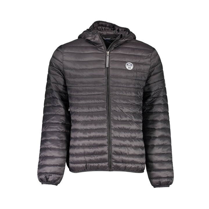 North Sails Sleek Black Hooded Polyamide Jacket