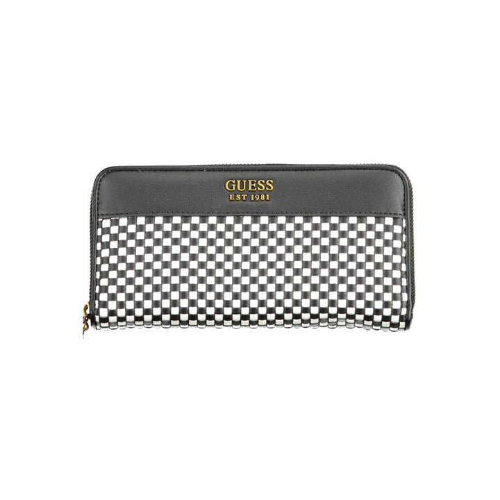 Guess Jeans Sleek Black Polyethylene Wallet with Contrasting Details